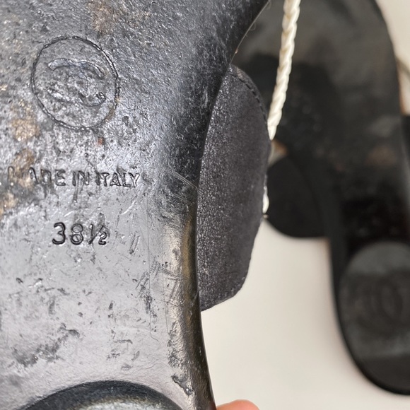 Chanel *Authentic* Woven Strap Flip Flop Toe Loop Cork Sandals Size Euro 38.5 - Picture 6 of 8